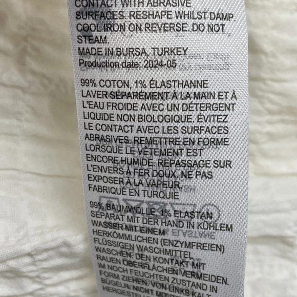 Whistles Women's Dress Lori Textured Midi Size 8 Ivory NWT Turkish Cotton - Picture 11 of 11